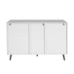 Living Room Sideboard Storage Cabinet White High Gloss with LED Light