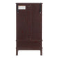 Curio cabinet lighting glass cabinet with adjustable glass frame, 2 doors and 1 drawer with light bulb, dark cherry color