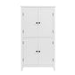 Bathroom floor storage cabinet, bathroom storage unit, 4-door independent cabinet, adjustable shelf, adaptive shelf, white