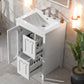 Bathroom Vanity with Sink, Bathroom Vanity Cabinet with Two Drawers and Door, Adjustable Shelf, Solid Wood and MDF, White