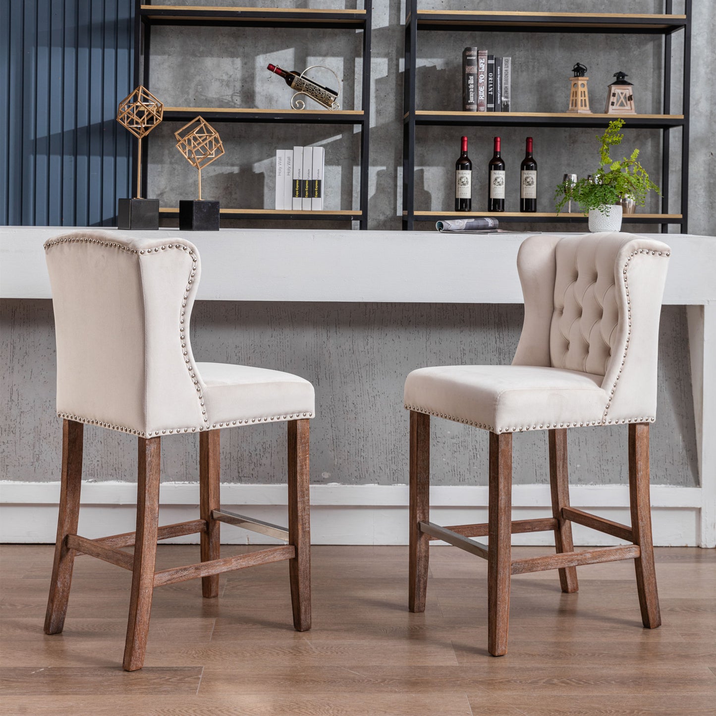 A&A Furniture Counter Height Bar Stools Upholstered