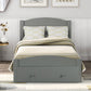 Platform Twin Bed Frame with Storage Drawer and Wood Slat Support No Box Spring Needed Gray