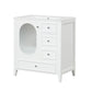 Bathroom Vanity with Sink, Bathroom Vanity Cabinet with Three Drawers and Door, Solid Wood and MDF, White