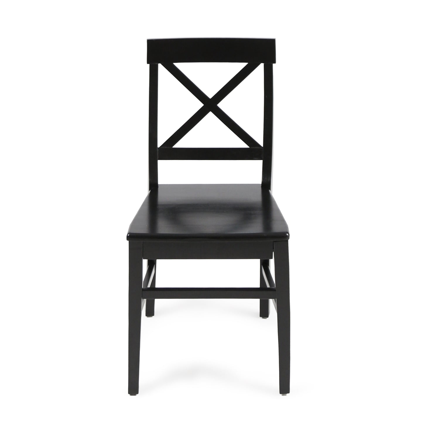 Roshan Farmhouse Acacia Wood Dining Chairs, Set of 2 in Black