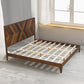 Mid-Century Modern Platform Bed Wood Slat Support with No Box Spring Needed,King Walnut