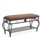 Shoe rack workbench for entrance, industrial workbench, rustic shoe rack for small spaces, padded entrance workbench