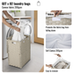 Laundry Hamper With Lid PE Rattan Powder Coating Frame Clothes Hampers with 02 Removable Bags, 100L, Grey Color