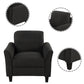 Living Room Armrest Single Sofa, Modern and Comfortable Design in Black Finish