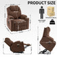 Okin motor Up to 350 LBS Chenille Power Lift Recliner Chair Brown