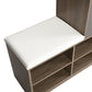 ON-TRANS 2-in-1 Shoe Storage Platform and Cabinet with Soft Cushioned Seats and Adjustable Shelves, White