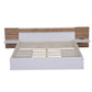 Queen Size Platform Bed with Headboard, Drawers, Shelves, USB Ports and Sockets  White