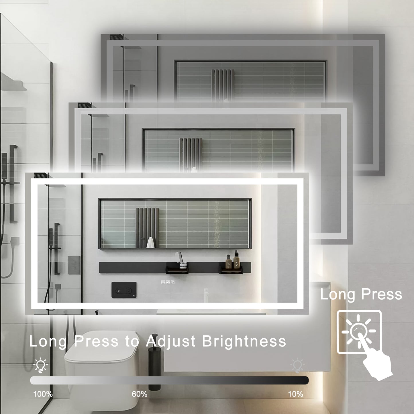 LED Mirror Light Bathroom,anti-Fog & Dimming Led Bathroom Vanity Mirror