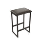 Modern 3-Piece Bar tabies and chairs Set with 2 Chairs for Dining Room Black Frame+Brown oak board surface+Black cushion