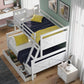 Twin over Full Bunk Bed with Ladder, Two Storage Drawers, Safety Guardrail  White