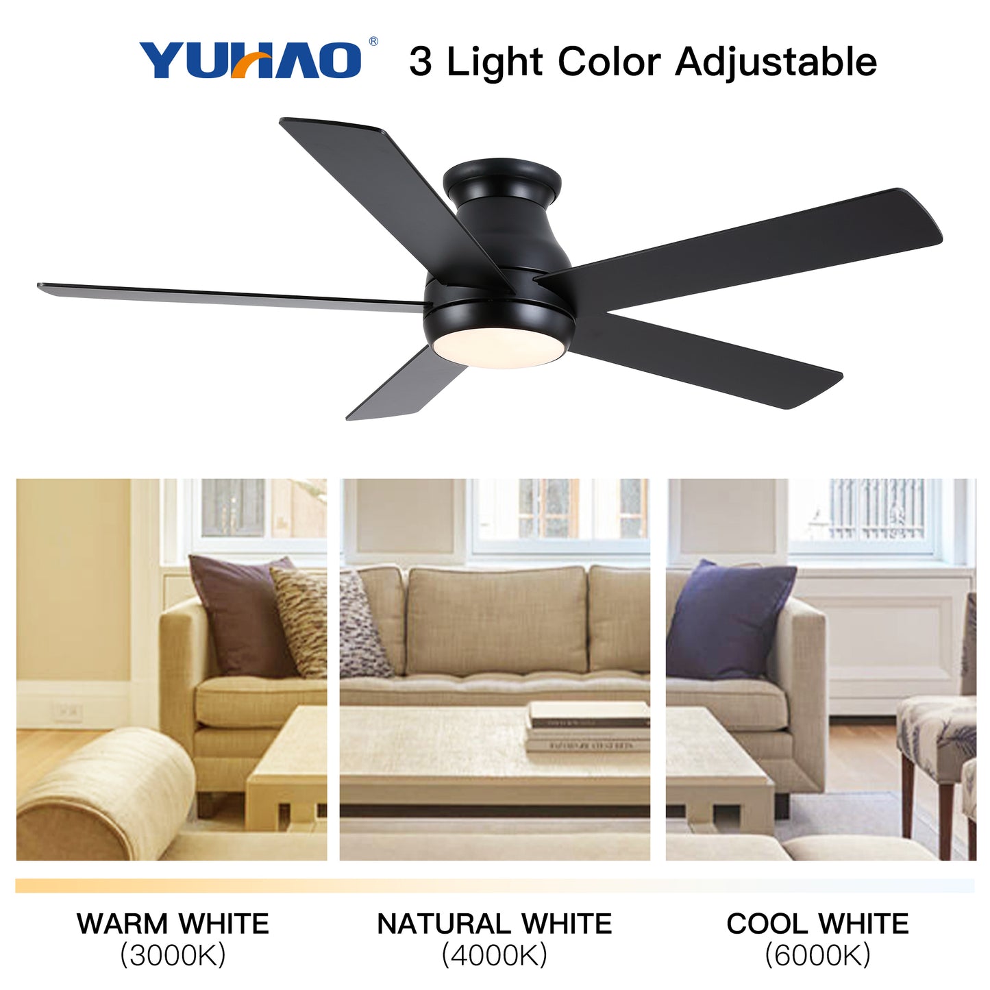 Low Profile Ceiling Fan with Lights