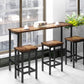 TOPMAX Counter Height Extra Long Dining Table Set with 3 Stools, Pub Kitchen Set in Brown