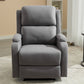 PU leather recliner massage chair with adjustable leg positions at the back, easy to reach side buttons - gray