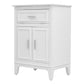 24" Bathroom Vanity with Sink, Solid Wood and MDF Cabinet with One Flip Drawer and Doors, White