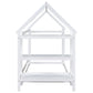 Twin House-Shaped Floor Bed with 2 Detachable Stands White