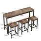 Modern Design Kitchen Dining Table Pub Table Long Dining Table Set with 3 Stools Easy Assembly Natural