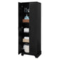 Storage Cabinet with Two Doors for Bathroom, Office, Adjustable Shelf, MDF Board, Black