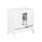 Bathroom Vanity with Sink Multi-functional Bathroom Cabinet with Doors and Drawers Solid Frame and MDF Board, White