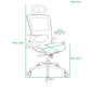 GREY Ergonomic Mesh Office Chair High Back - Adjustable Headrest with Flip-Up Arms