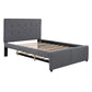 Linen Upholstered Platform Bed With Headboard and Trundle Full