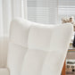 Rocking Chair Nursery  solid wood leg reading chair  Teddy fabric cushion with Nap armchair  white Teddy fabric