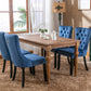 High-end Tufted Solid Wood Contemporary Velvet Upholstered Dining Chair with Wood Legs Nailhead Trim 2-Pcs Set Blue