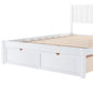 Full Size Platform Bed with Under-bed Drawers White