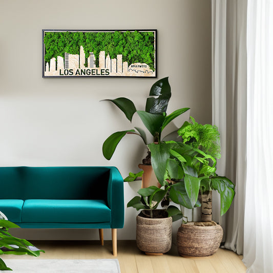 Los Angeles Moss City Silhouette Metal Wall Art Small