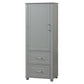 Tall Bathroom Storage Cabinet, Freestanding Storage Cabinet with Two Drawers and Adjustable Shelf, MDF Board , Grey