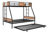 Metal Twin over Full Bunk Bed with Trundle/ Heavy-duty Sturdy Metal