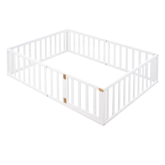 Full Size Wood Daybed Frame with Fence White(OLD SKU:WF289662AAK)