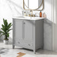 30inchgrey Bathroom Vanity with Sink ComboMulti-functional Bathroom Cabinet with Doors and Drawer Solid Frame and MDF Board