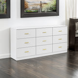 Modern White 9-Drawer Dresser, Wide Chest of Drawers with Ample Storage for Bedrooms