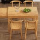 TOPMAX 65" 5-Piece Dining Set with Wheels, Expandable Table, and 4 Small Chairs, Natural Finish