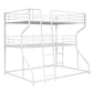 Full XL over Twin XL over Queen Size Triple Bunk Bed with Long and Short Ladder White