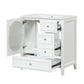 Bathroom Vanity with Sink, Bathroom Vanity Cabinet with Three Drawers and Door, Solid Wood and MDF, White