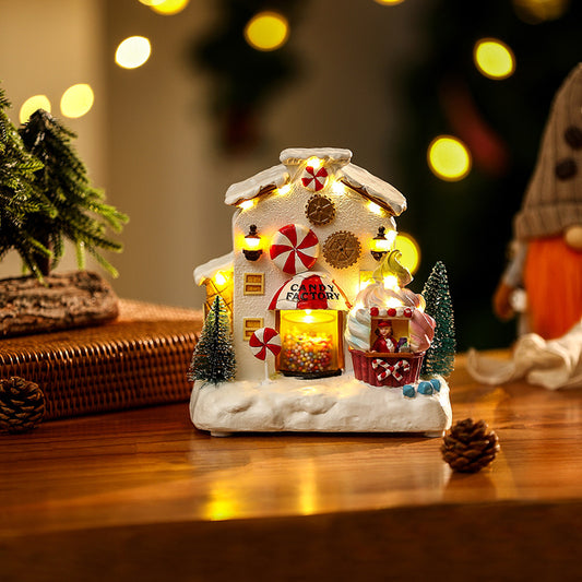 Gingerbread Candy House Holiday Ornament Light