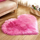 Love Heart Rugs Artificial Wool Hairy Carpet Faux Floor Mat Fur Plain Fluffy Area Rug Soft Living Room Carpet Bedroom Floor Mat