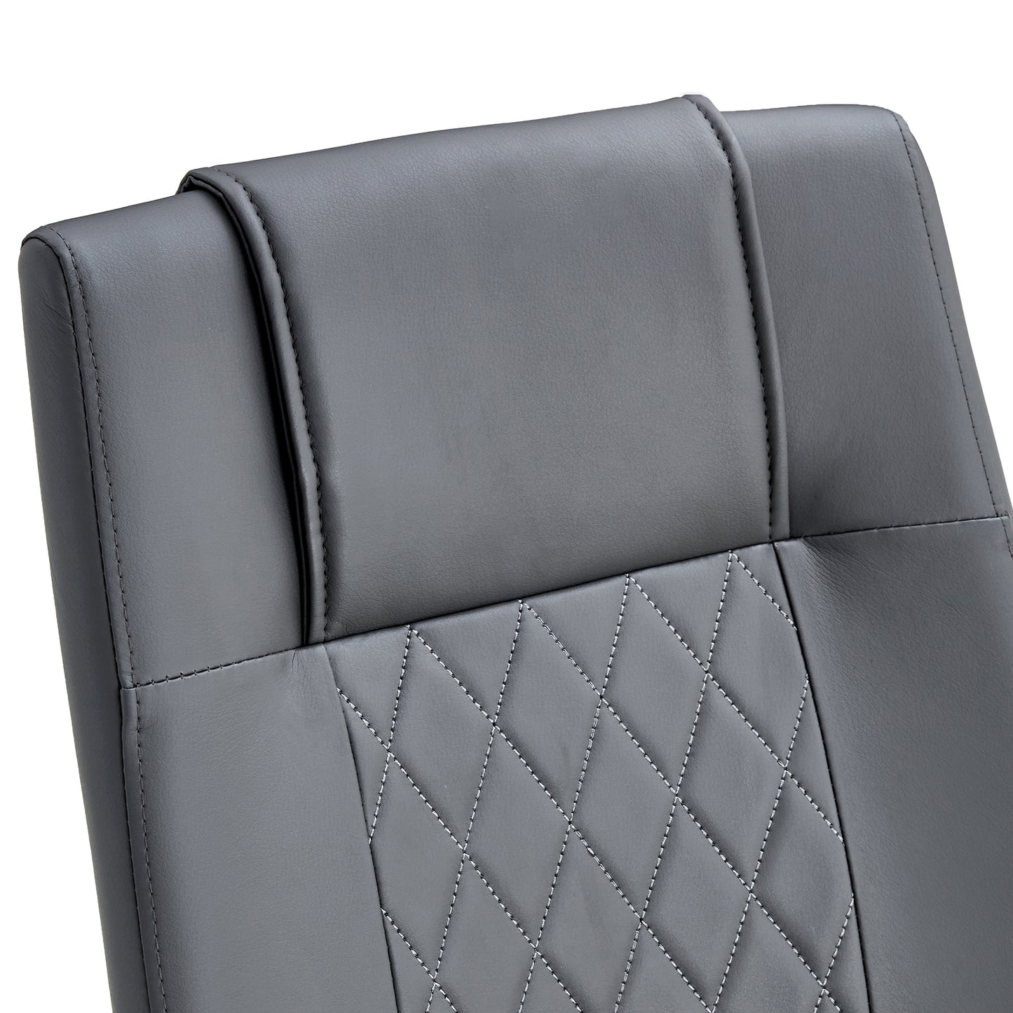 Comes with faux leather cushioned seats living room chairs with metal legs (gray+PU leather)