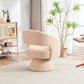 Swivel Accent Chair Armchair  Round Barrel Chair in Fabric for Living Room Bedroom Nude Teddy