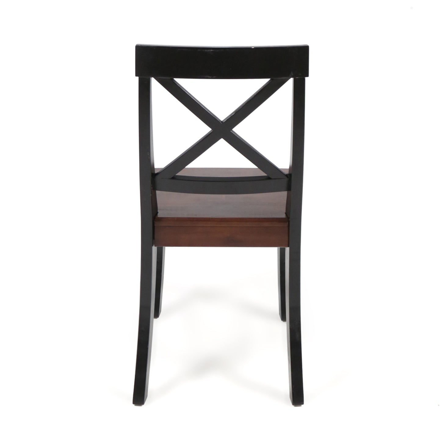 Roshan Farmhouse Acacia Wood Dining Chairs, Black / Walnut (Set of 2)