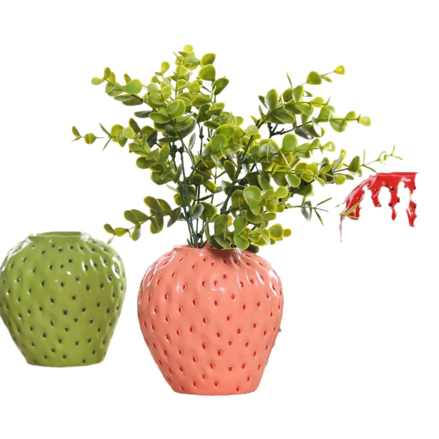 Strawberry Jar Cute Strawberry Shaped Flower Arrangement Home Vase Storage Jar