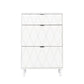 Shoe cabinet, independent flip bucket shoe cabinet with 3 flip drawers, modern shoe box (white)