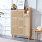 Modern minimalist storage cabinet MDF bed top cabinet Japanese rattan shoe cabinet, small home furniture