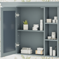 35 ''x 28' 'blue wall mounted bathroom storage cabinet with mirror door and medication cabinet with 6 open shelves