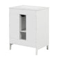 Bathroom Vanity with Sink, Bathroom Vanity Cabinet with Two Drawers and Door, Adjustable Shelf, Solid Wood and MDF, White